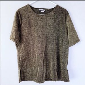 Notations | Gold & black sparkly t-shirt Size L